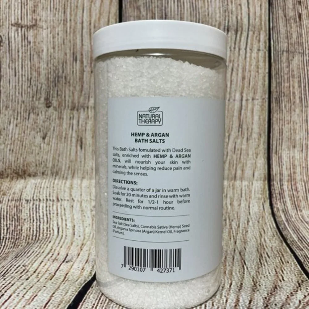 Natural Therapy 37 oz Hemp & Argan Nourishing Dead Sea‎ Bath Spa Salts
